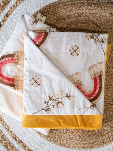 -Κουβέρτα Fleece Macrame ecru