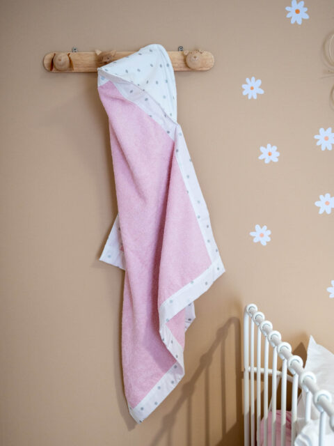 -Κάπα Μπουρνουζάκι Silver Dots Pink