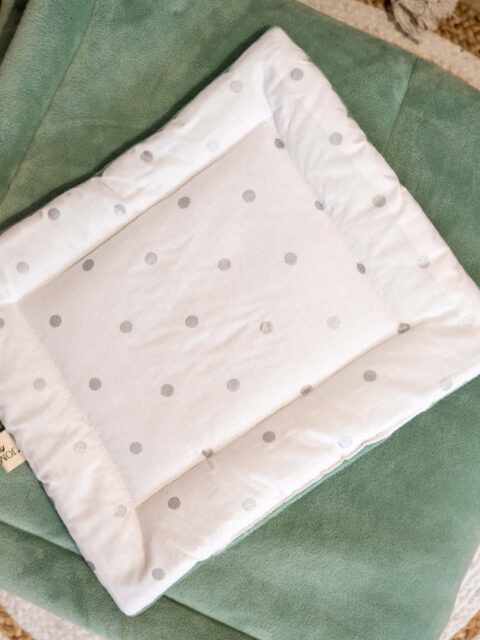 Κουβέρτα & μαξιλαράκι Fleece Silver Dots Πράσινο 110x140 cm