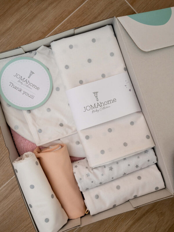 -Silver Dots Baby Gift Box