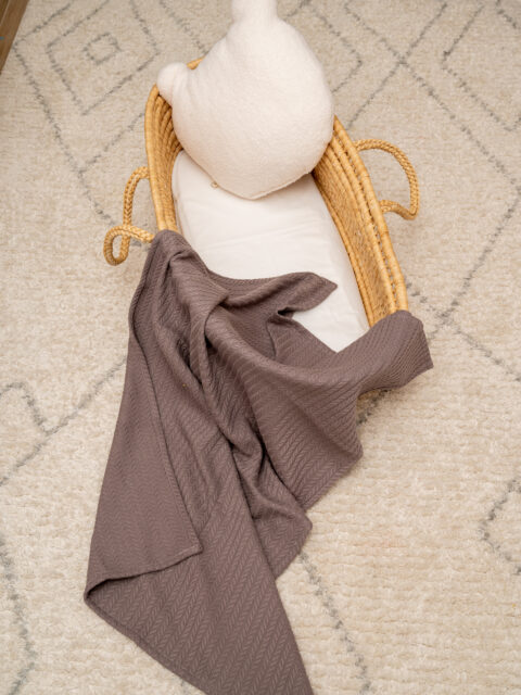 Πικέ Κουβέρτα Πλεξούδα Γραφίτης