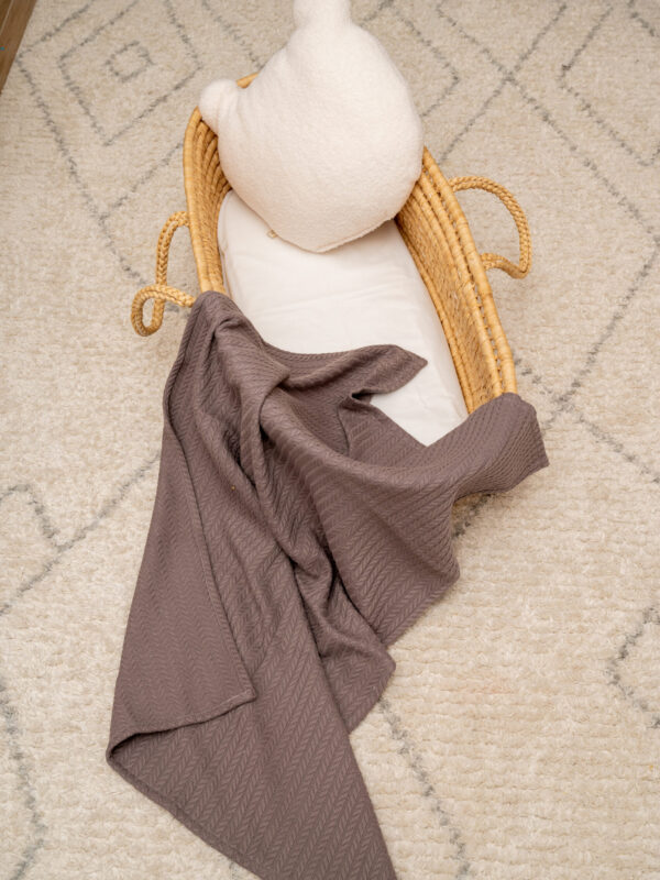 Πικέ Κουβέρτα Πλεξούδα Γραφίτης