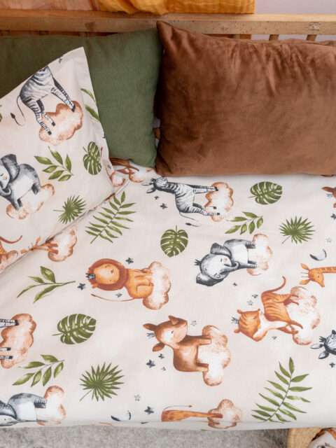 -Σεντόνι Μεμονωμένο Jungle Κούνιας 115*180 λάστιχο