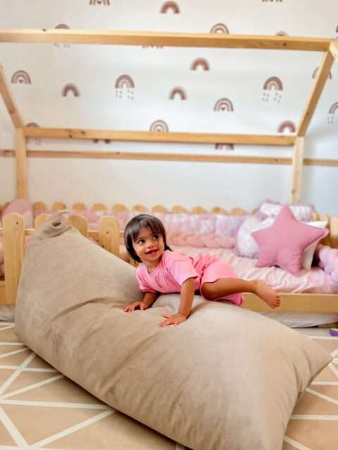 -Πουφ Κάθισμα παιδικό '' Αέλια'' Beige (μπεζ)