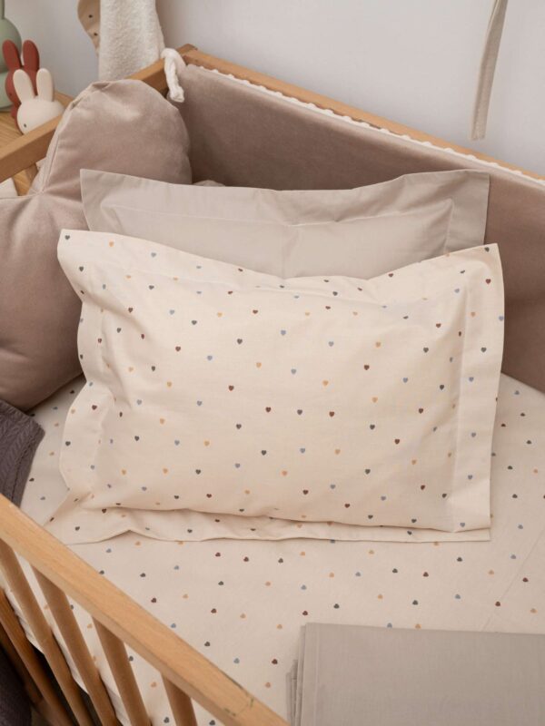 -Σεντόνι Μεμονωμένο Beige Hearts Κούνιας 115*180