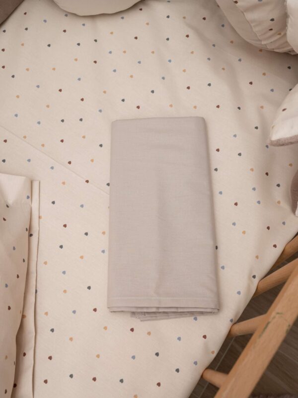 -Σεντόνι Μεμονωμένο Beige Hearts Μονό 150*230