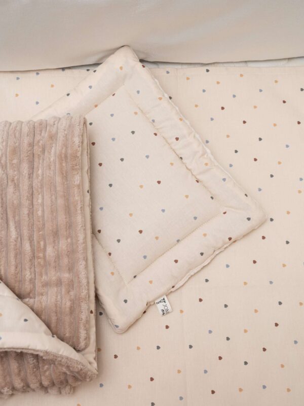 -Μαξιλαροθήκη Beige Hearts 30*40