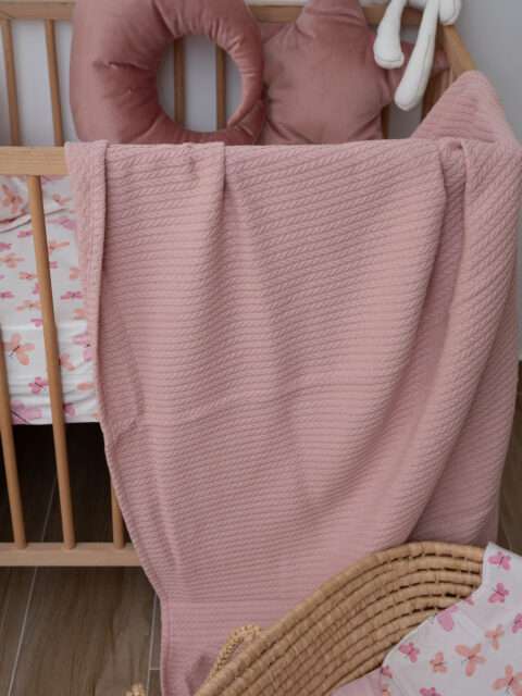 Πικέ Κουβέρτα Πλεξούδα Dusty Pink