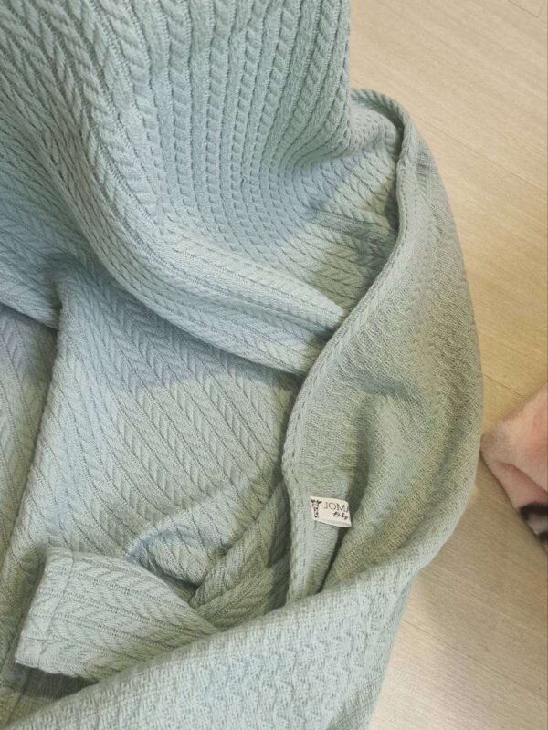 Πικέ Κουβέρτα Πλεξούδα Dusty Mint