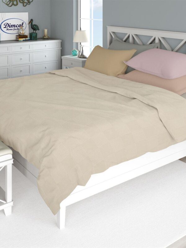 ΚΟΥΒΕΡΤΑ ΠΙΚΕ Μονόχρωμη 220X250 Έλεφαντ 100% Cotton