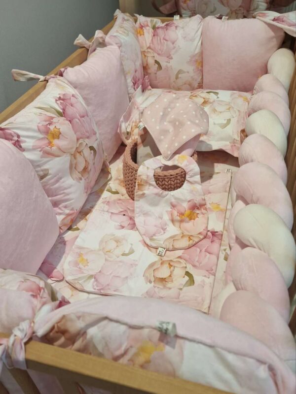 -Πάντα Πλεξούδα Velvet Λευκό -Ροζ