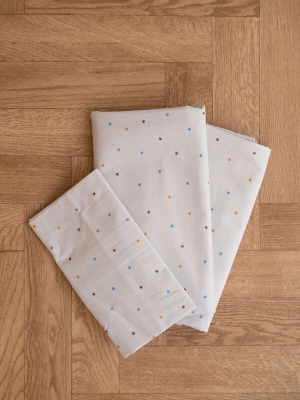 -Σεντόνι Μεμονωμένο Λίκνου Grey Stars 070*110 Λάστιχο