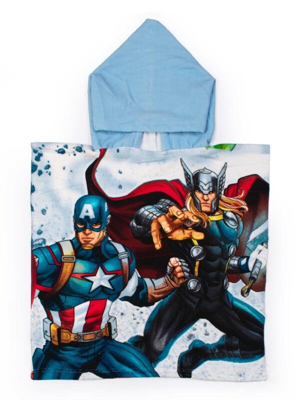 Πόντσο Θαλάσσης Quick Dry Marvel Avengers 40 50X100 Ice Blue 100% Microfiber