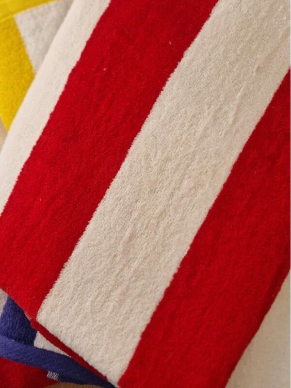 Πετσέτα Θαλάσσης Ριγέ Κόκκινη