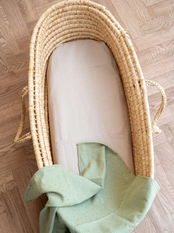 -Σεντόνι Μεμονωμένο Λίκνου Dark Beige 070*110 Λάστιχο