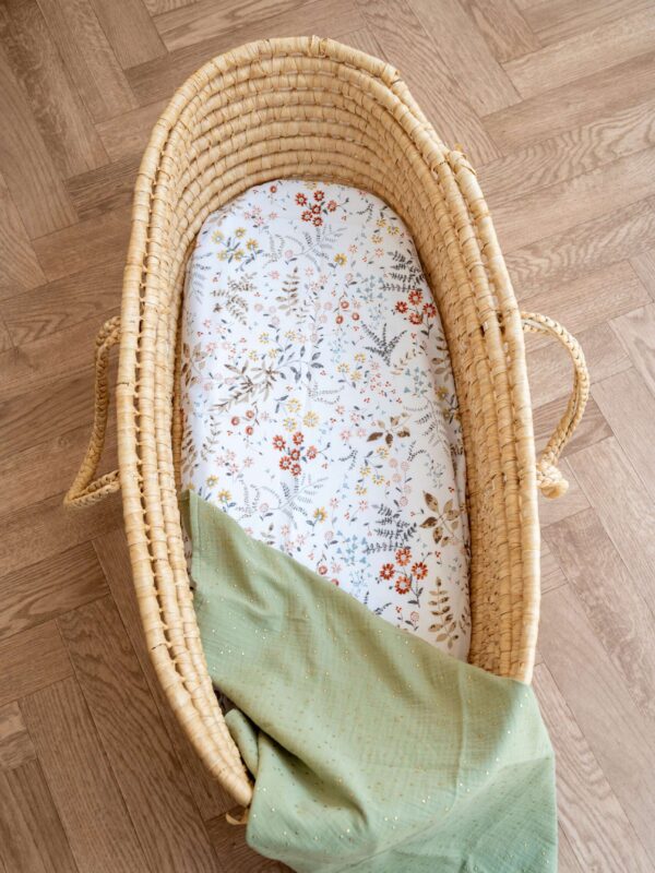 -Σεντόνι Μεμονωμένο Λίκνου Spring Flower 070*110 Λάστιχο