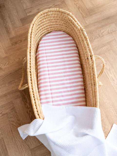 -Σεντόνι Μεμονωμένο Λίκνου Ριγέ Σάπιο Μήλο 070*110 Λάστιχο