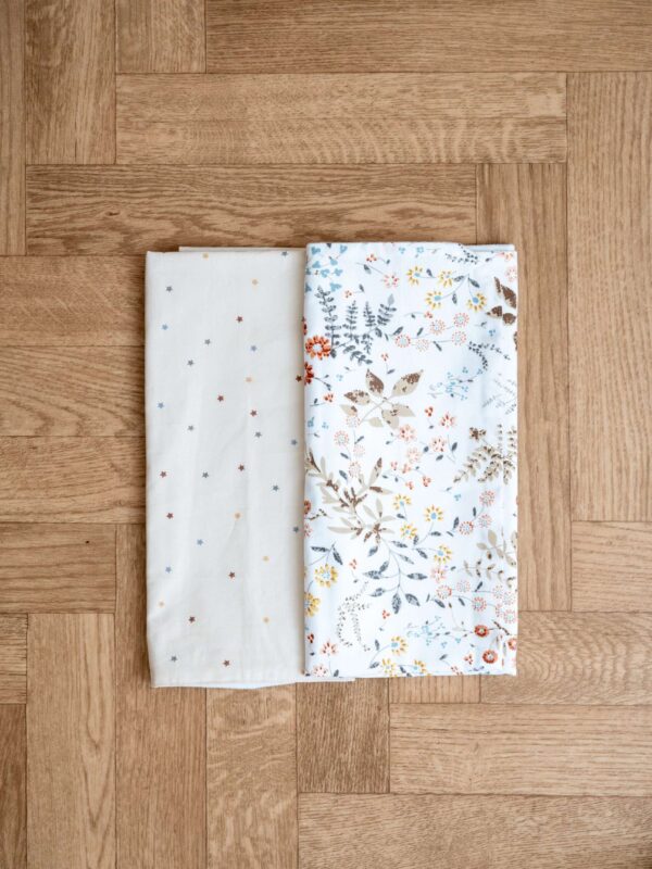 -Σετ Σελτεδάκια Αδιάβροχα 2 τεμ. Spring Flower- Beige Stars 50*70