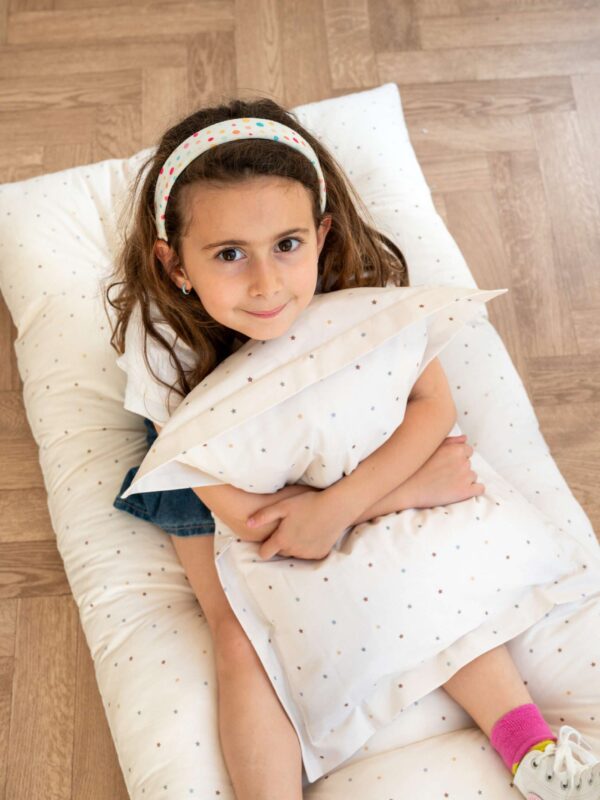 -Μαξιλαροθήκη Beige Stars Κούνιας 35X50