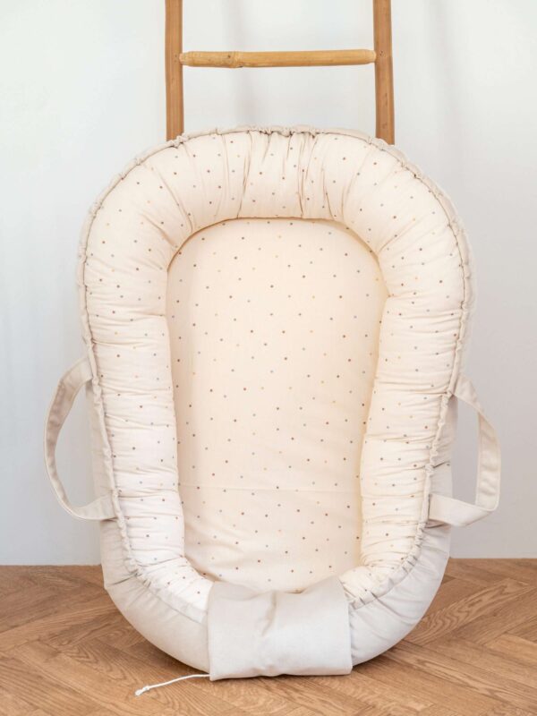 -Φωλίτσα Βρεφική Beige Stars Διπλής Οψης 70*105