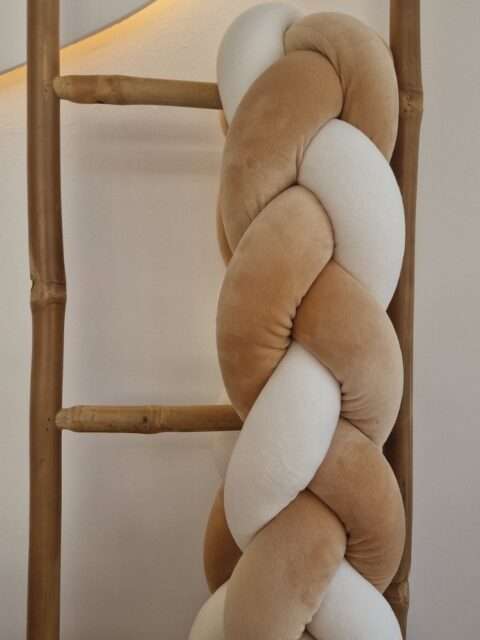 -Πάντα Πλεξούδα Velvet Beige- White