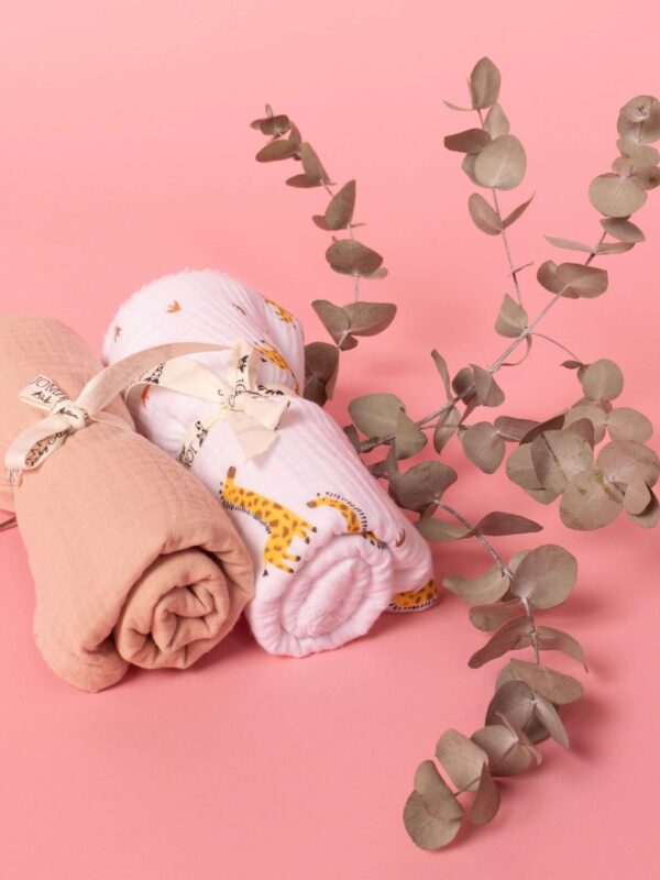 -Σετ Πετσετάκια Nude - giraffe 100% organic cotton