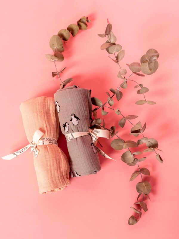 Σετ πάνες αγκαλιάς Nude Penguin100% organic cotton 75*100