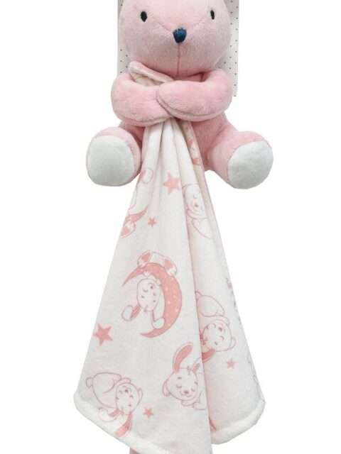 Λούτρινο Ζωάκι με Πανάκι Παρηγορίας Coral Fleece Bunny pink