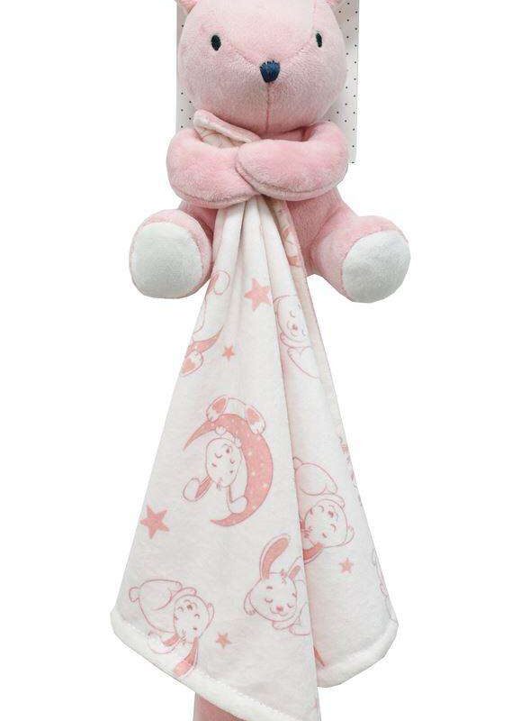 Λούτρινο Ζωάκι με Πανάκι Παρηγορίας Coral Fleece Bunny pink