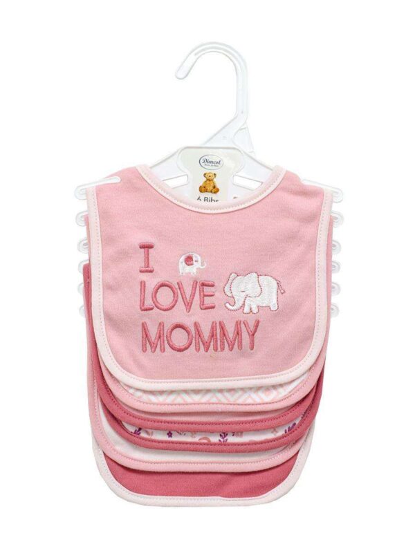 Σαλιάρα Interlock & Επένδυση Terry με Velcro bebe Σετ 6 Τεμ. Elephant pink