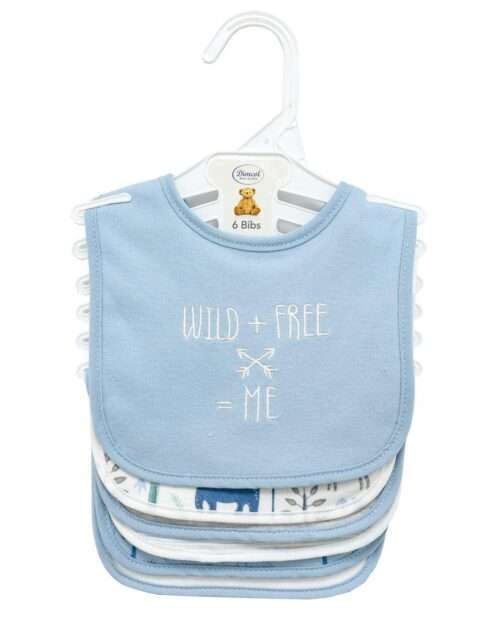 Σαλιάρα Interlock & Επένδυση Terry με Velcro bebe Σετ 6 Τεμ. Wild Blue