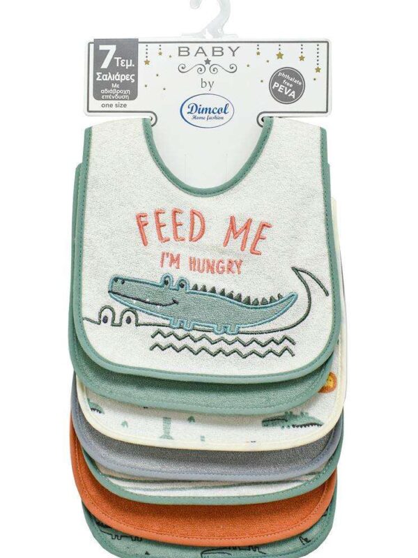 Σαλιάρα με Velcro bebe με Αδιάβροχη Επένδυση Σαλιάρα  Crocodile  Green