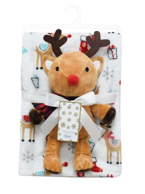 Κουβέρτα Coral Fleece White - Χριστουγεννιάτικο Λούτρινο