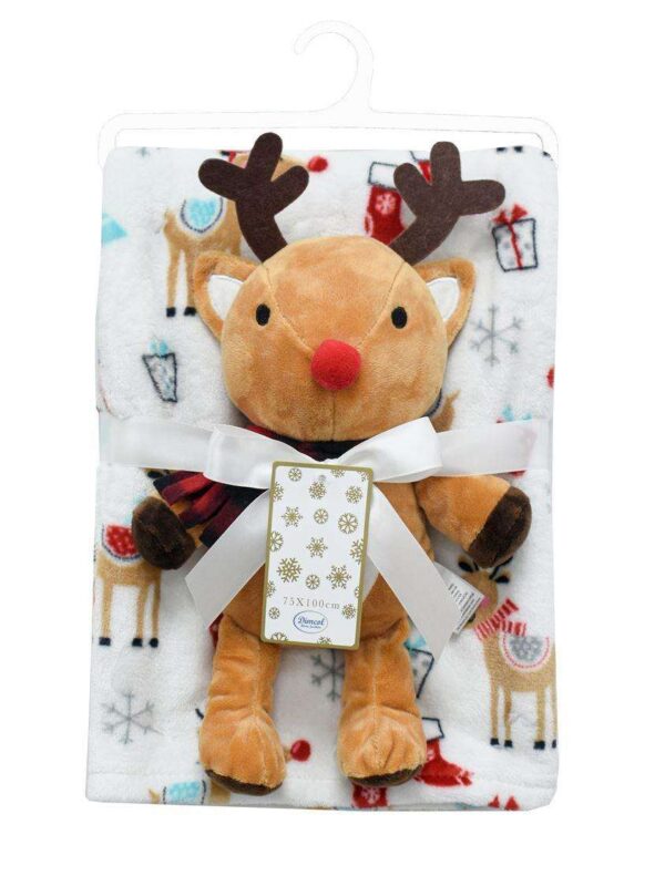 Κουβέρτα Coral Fleece White - Χριστουγεννιάτικο Λούτρινο