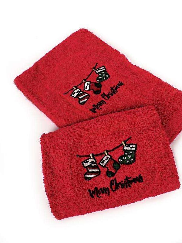 Χριστουγεννιάτικο Σετ Πετσέτες 2 τεμ 100% Cotton