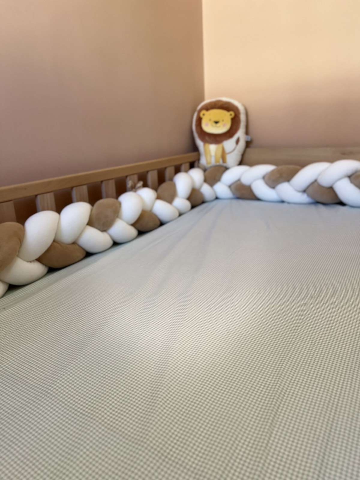 -Σεντόνι Μεμονωμένο Λίκνου Mint Kαρό 070*110 Λάστιχο