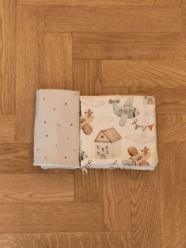 -Σετ Πετσετάκια Up in the sky - Grey Stars 100% organic cotton