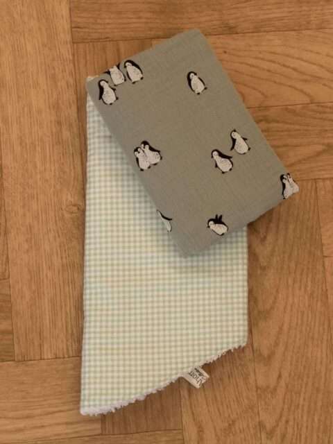 -Σετ Πετσετάκια Peuguin - Mint Καρό 100% organic cotton