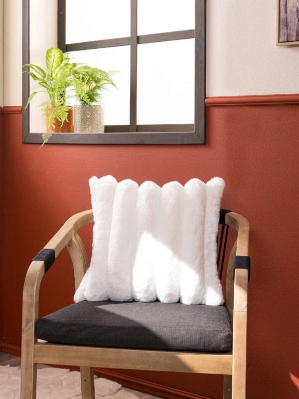 Γούνινη Μαξιλαροθήκη Λεύκο Wave 01 45x45