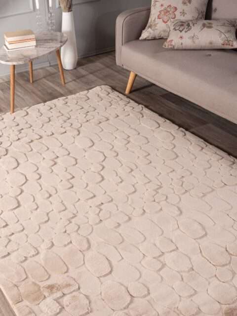 Χαλί Γούνινο Ανάγλυφο Alley 01 Μπέζ