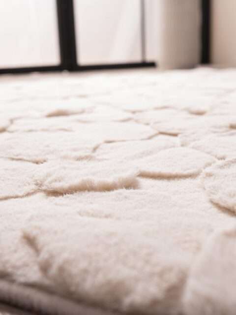 Χαλί Γούνινο Ανάγλυφο Alley 00 Εκρού