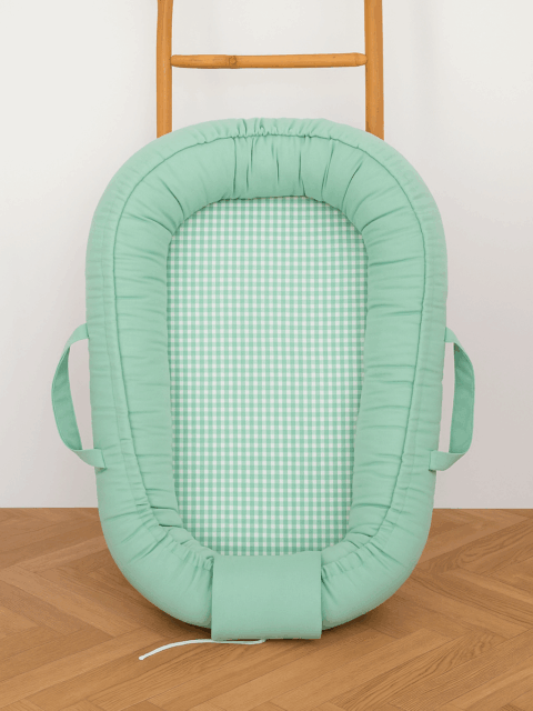 -Φωλίτσα Καρό Mint Διπλής Οψης 70*105