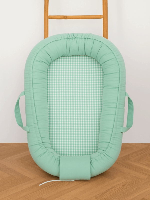 -Φωλίτσα Καρό Mint Διπλής Οψης 70*105