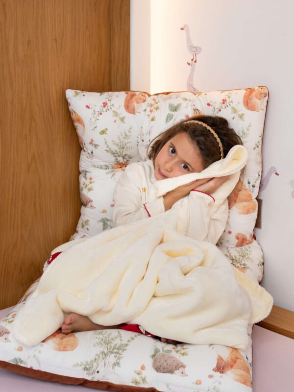 Κουβέρτα Βελουτέ Super Soft εκρού Λίκνου 80*110