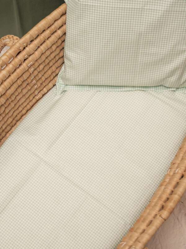 --Σετ Σεντόνια Καρό Μέντα Λίκνου