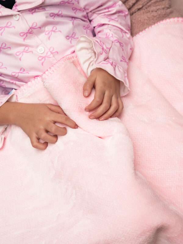 Κουβέρτα Βελουτέ Super Soft Ροζ Λίκνου 80*110