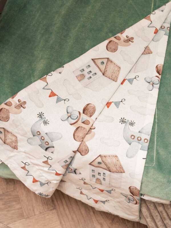 -Κουβέρτα & μαξιλαράκι Ευκάλυπτος  Fleece Up in the sky