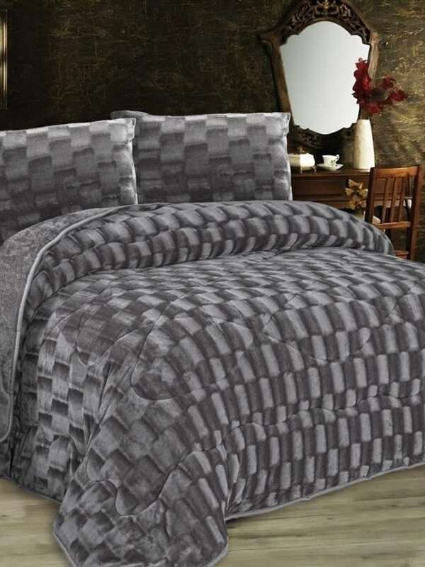 Κουβερτοπάπλωμα με εφέ Fleece - Grey 220Χ240