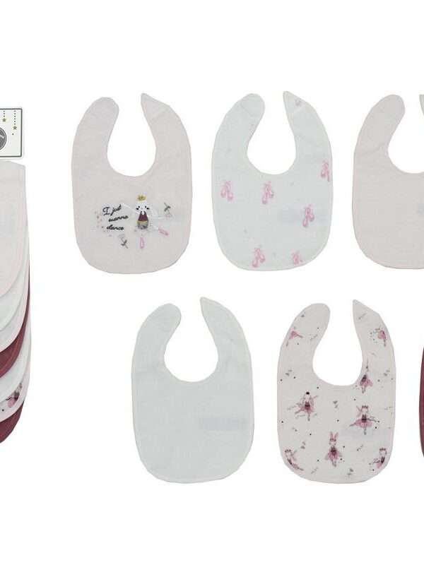 Σαλιάρα με Velcro με Αδιάβροχη Επένδυση Σετ 7 Τεμ. Ballerina