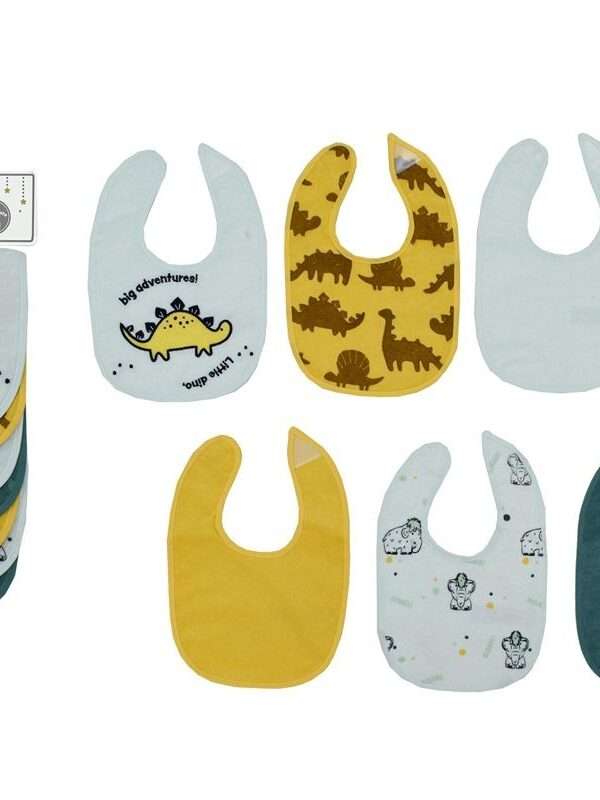 Σαλιάρα με Velcro bebe με Αδιάβροχη Επένδυση Σετ 7 Τεμ. Dinosaur 08